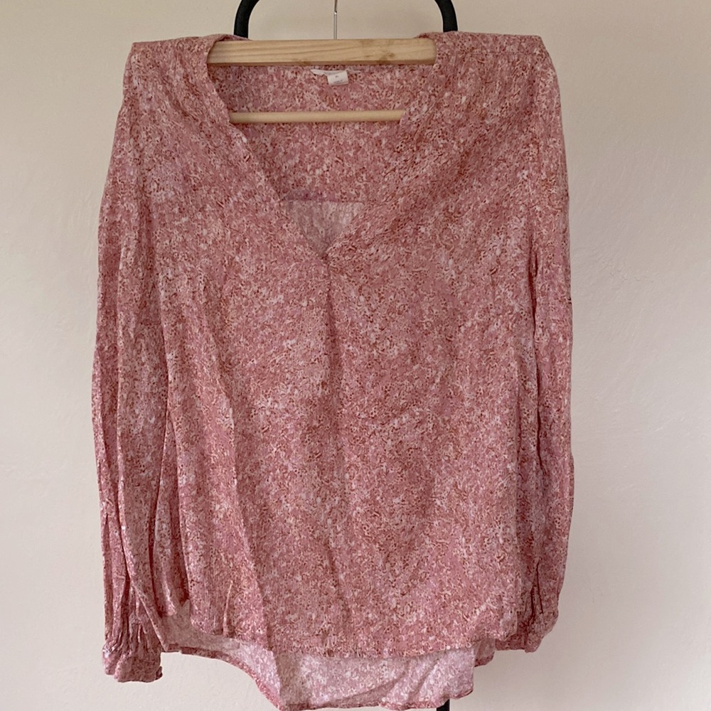 Soft pink long sleeved blouse